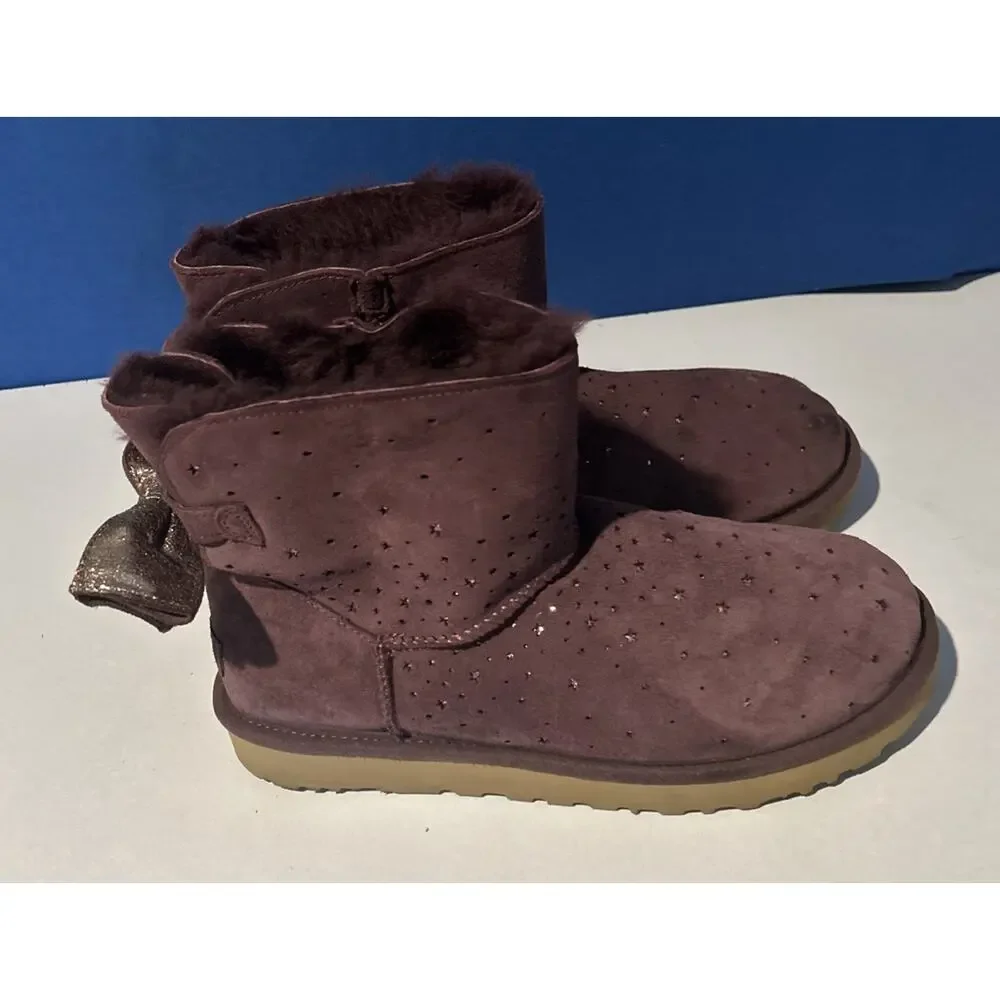 UGG Australia Classic Mini Stargirl Bow Port Women's Boots 1098475-PORT Sz 11